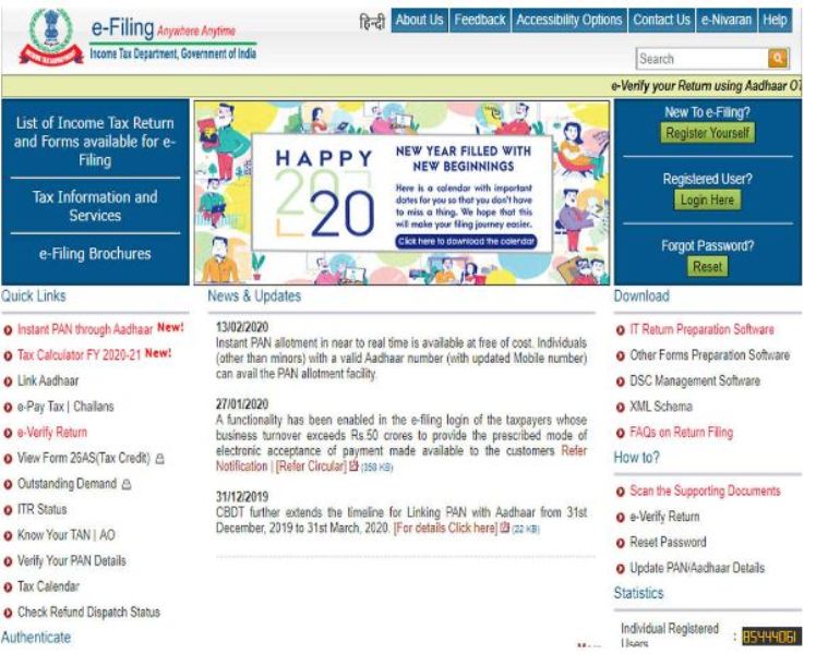 Income tax website
